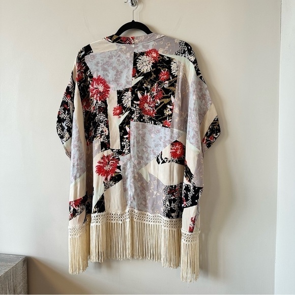 ARITZIA-TALULA Fawkner Patchwork Fringe Coastal Cowgirl Kimono (Size:XXS/XS) - Picture 8 of 10
